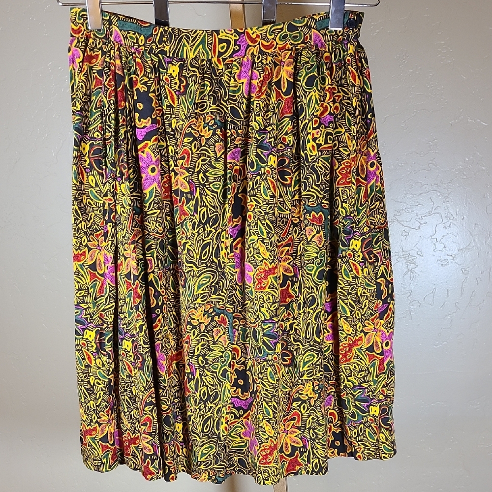 Essex Junction Vintage Colorful Abstract Women's Midi Skirt Size 14